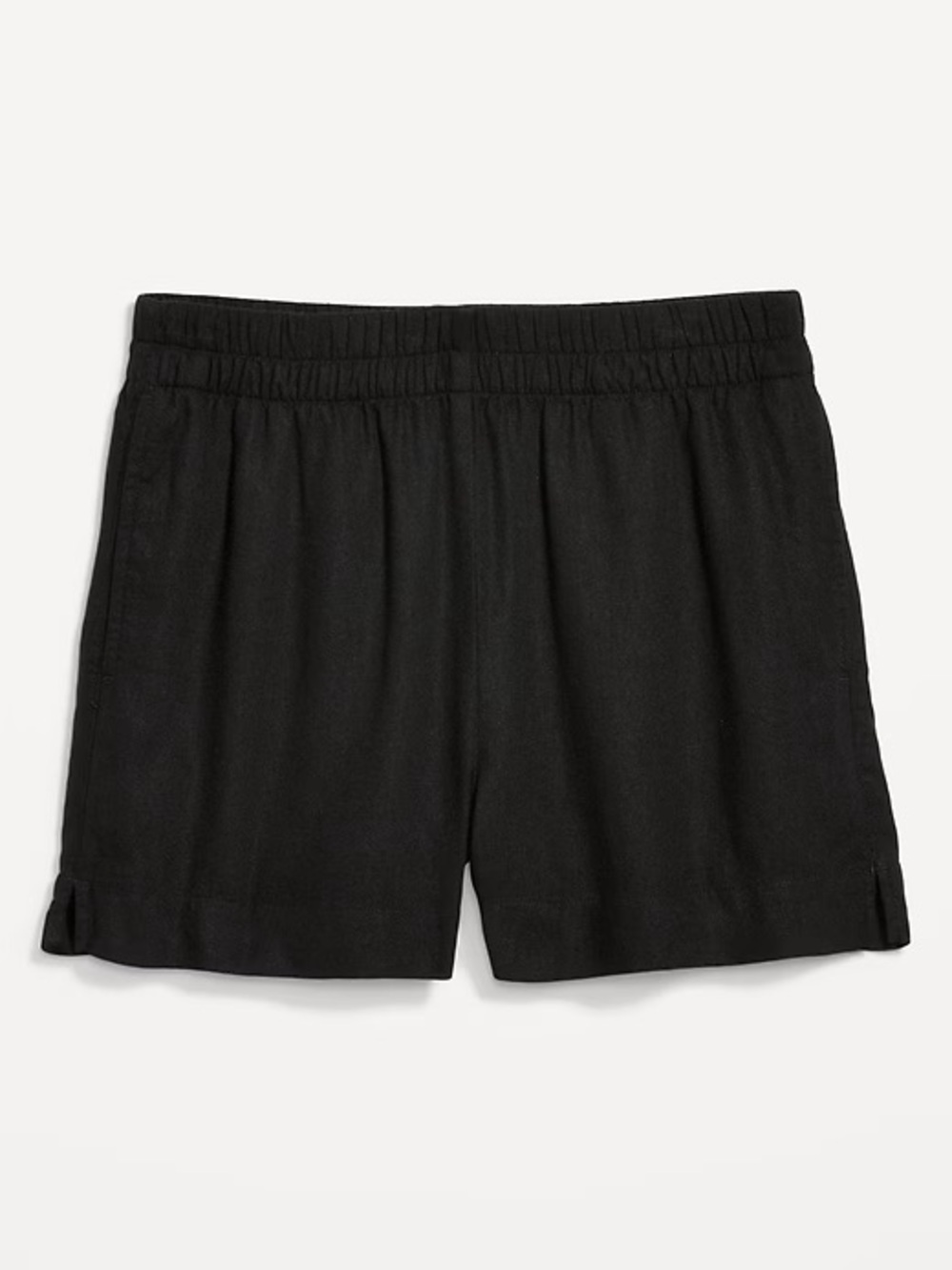 Women’s Old Navy Black Linen Pull-on High-Waist Elastic Shorts